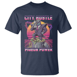 Retro City Hustle Pigeon Power T Shirt Funny 80s Style Money Bird Gangsta TS02 Navy Print Your Wear