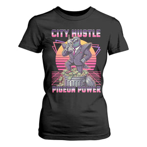 Retro City Hustle Pigeon Power T Shirt For Women Funny 80s Style Money Bird Gangsta TS02 Black Print Your Wear
