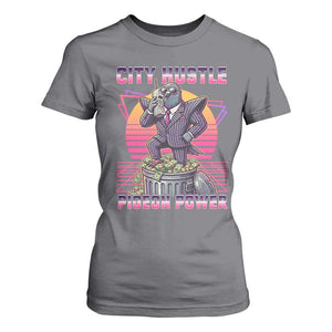 Retro City Hustle Pigeon Power T Shirt For Women Funny 80s Style Money Bird Gangsta TS02 Charcoal Print Your Wear