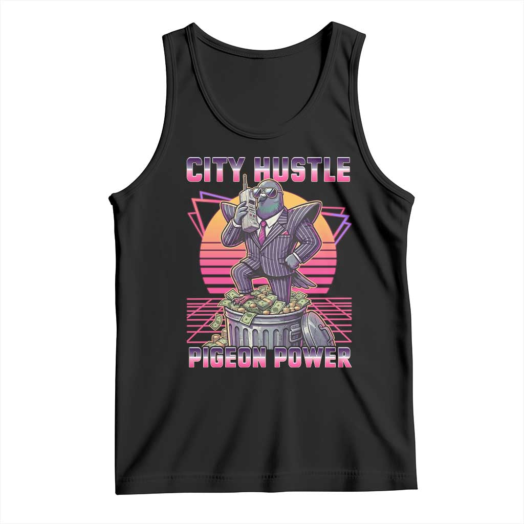 Retro City Hustle Pigeon Power Tank Top Funny 80s Style Money Bird Gangsta TS02 Black Print Your Wear
