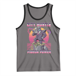 Retro City Hustle Pigeon Power Tank Top Funny 80s Style Money Bird Gangsta TS02 Deep Heather Black Print Your Wear