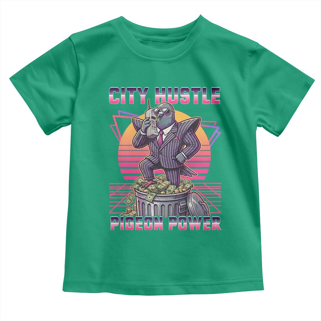 Retro City Hustle Pigeon Power Toddler T Shirt Funny 80s Style Money Bird Gangsta TS02 Irish Green Print Your Wear