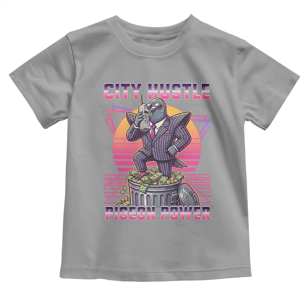 Retro City Hustle Pigeon Power Toddler T Shirt Funny 80s Style Money Bird Gangsta TS02 Sport Gray Print Your Wear