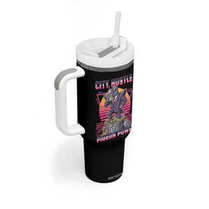 Retro City Hustle Pigeon Power Tumbler With Handle Funny 80s Style Money Bird Gangsta TS02 Print Your Wear