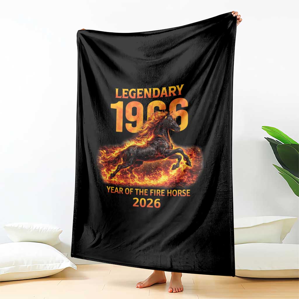 Legendary 1966 Year of the Fire Horse Throw Blanket Fiery 2026 Zodiac Birthday Gift TS02 Print Your Wear