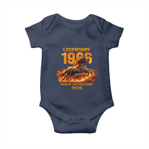 Legendary 1966 Year of the Fire Horse Baby Onesie Fiery 2026 Zodiac Birthday Gift TS02 Navy Print Your Wear