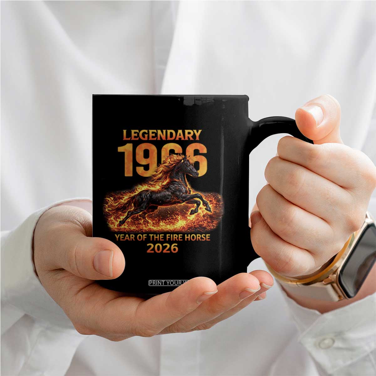Legendary 1966 Year of the Fire Horse Coffee Mug Fiery 2026 Zodiac Birthday Gift TS02 Print Your Wear