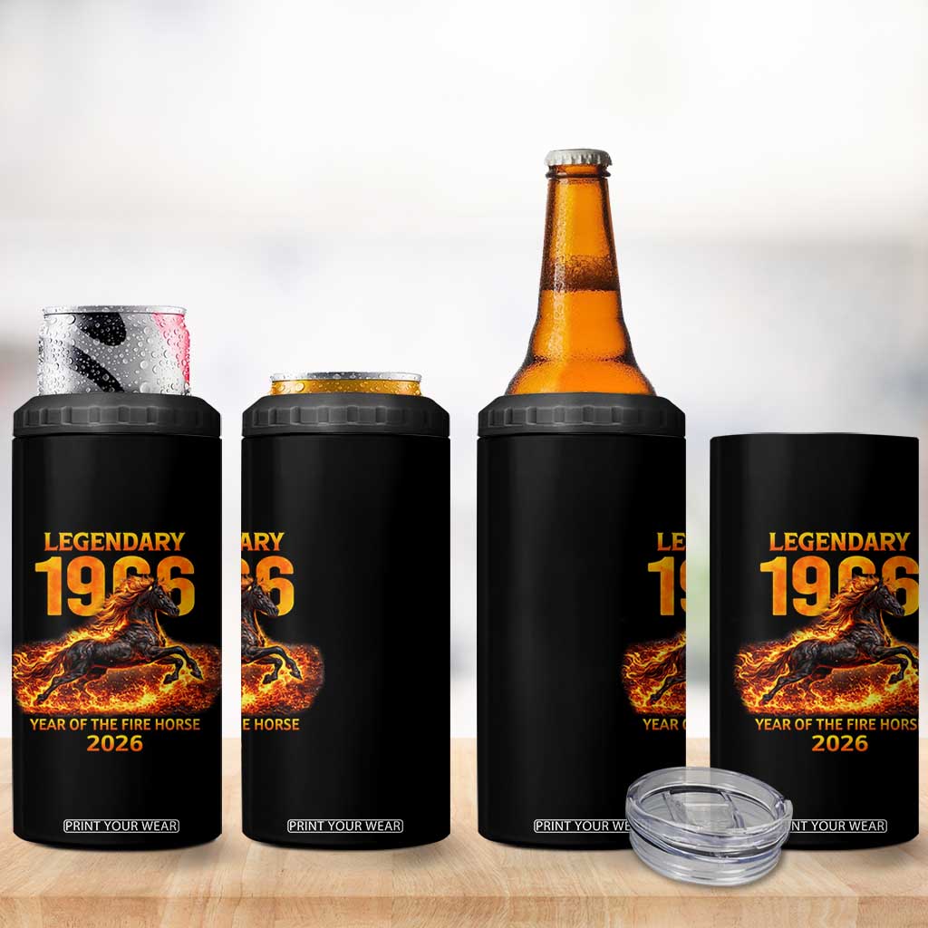 Legendary 1966 Year of the Fire Horse 4 in 1 Can Cooler Tumbler Fiery 2026 Zodiac Birthday Gift TS02 Print Your Wear