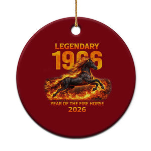 Legendary 1966 Year of the Fire Horse Ceramic Ornament Fiery 2026 Zodiac Birthday Gift TS02 1pc Red Print Your Wear