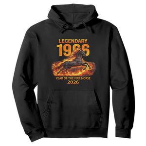 Legendary 1966 Year of the Fire Horse Hoodie Fiery 2026 Zodiac Birthday Gift TS02 Black Print Your Wear