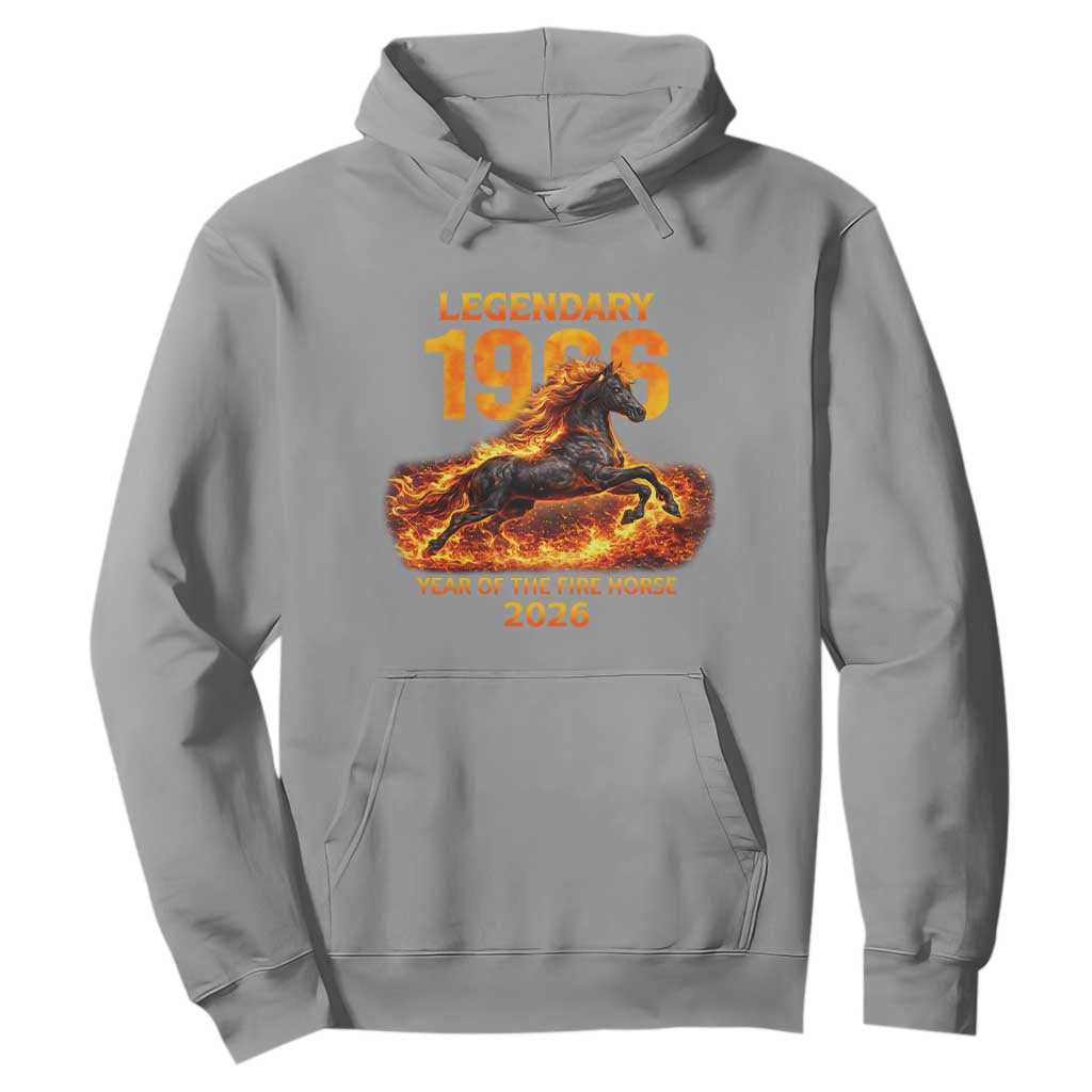Legendary 1966 Year of the Fire Horse Hoodie Fiery 2026 Zodiac Birthday Gift TS02 Sport Gray Print Your Wear