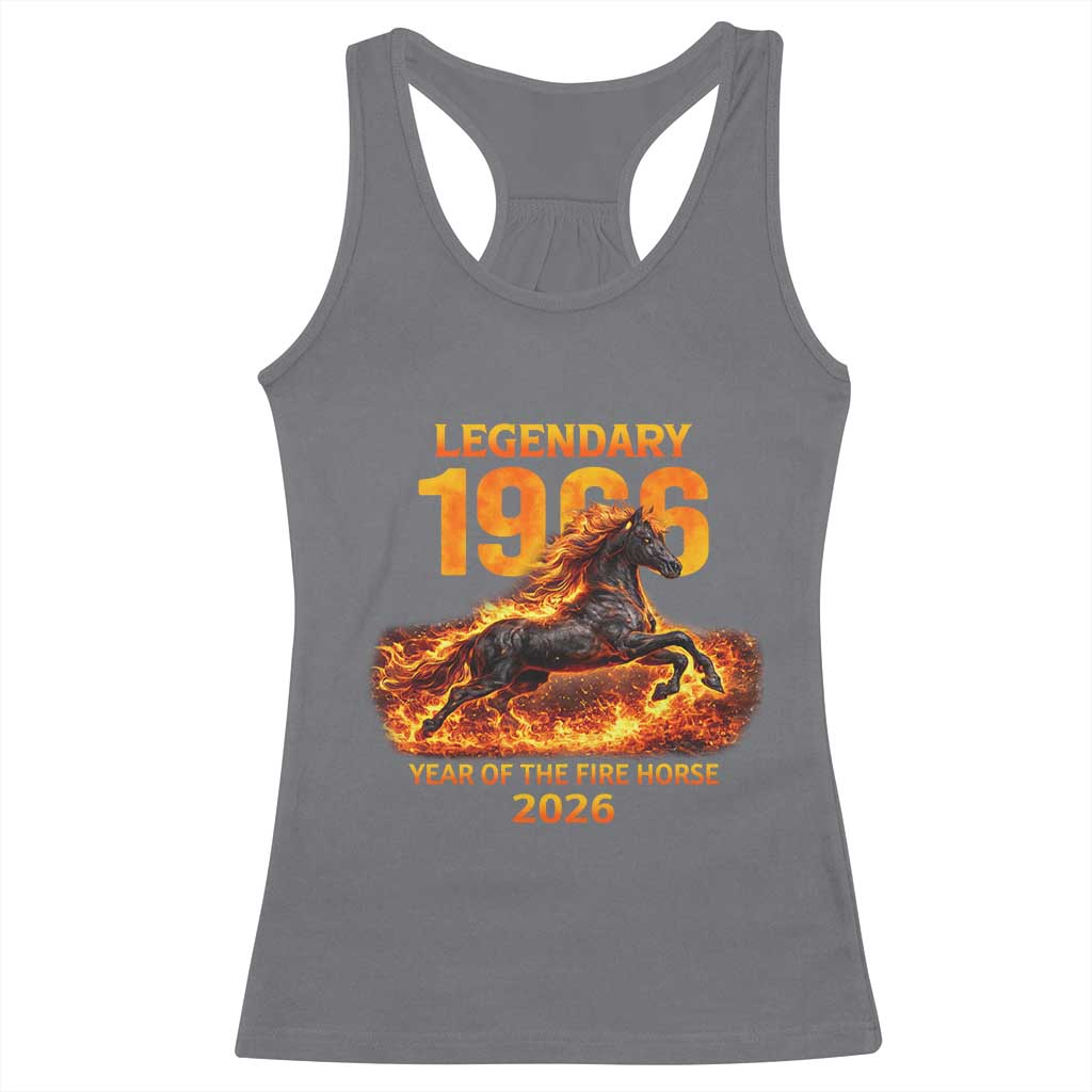 Legendary 1966 Year of the Fire Horse Racerback Tank Top Fiery 2026 Zodiac Birthday Gift TS02 Charcoal Print Your Wear