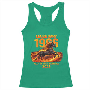 Legendary 1966 Year of the Fire Horse Racerback Tank Top Fiery 2026 Zodiac Birthday Gift TS02 Irish Green Print Your Wear