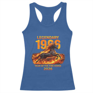 Legendary 1966 Year of the Fire Horse Racerback Tank Top Fiery 2026 Zodiac Birthday Gift TS02 Royal Blue Print Your Wear