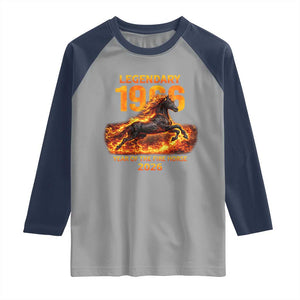 Legendary 1966 Year of the Fire Horse Raglan Shirt Fiery 2026 Zodiac Birthday Gift TS02 Sport Gray Navy Print Your Wear