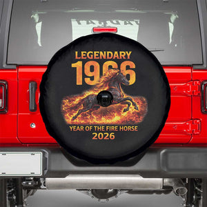 Legendary 1966 Year of the Fire Horse Spare Tire Cover Fiery 2026 Zodiac Birthday Gift TS02 Black Print Your Wear