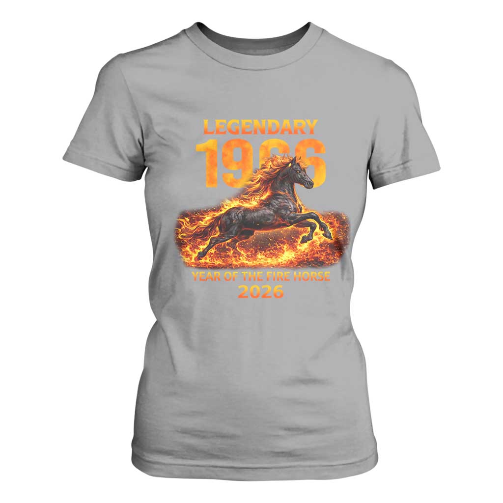 Legendary 1966 Year of the Fire Horse T Shirt For Women - Fiery 2026 Zodiac Birthday Gift TS02 Sport Gray Print Your Wear