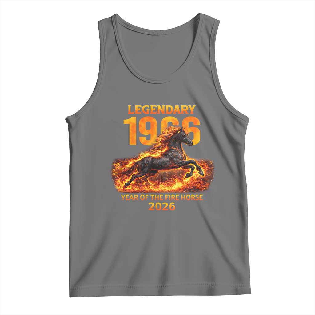 Legendary 1966 Year of the Fire Horse Tank Top Fiery 2026 Zodiac Birthday Gift TS02 Black Heather Print Your Wear