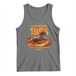 Legendary 1966 Year of the Fire Horse Tank Top Fiery 2026 Zodiac Birthday Gift TS02 Black Heather Print Your Wear