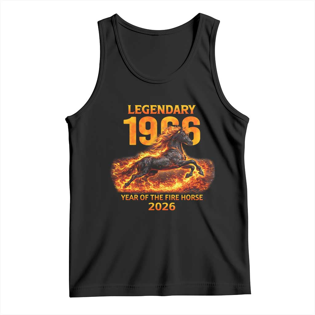 Legendary 1966 Year of the Fire Horse Tank Top Fiery 2026 Zodiac Birthday Gift TS02 Black Print Your Wear