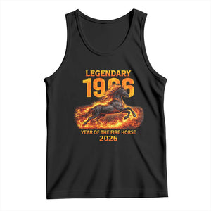 Legendary 1966 Year of the Fire Horse Tank Top Fiery 2026 Zodiac Birthday Gift TS02 Black Print Your Wear