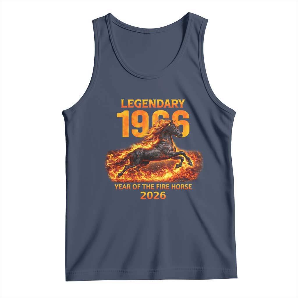 Legendary 1966 Year of the Fire Horse Tank Top Fiery 2026 Zodiac Birthday Gift TS02 Navy Print Your Wear