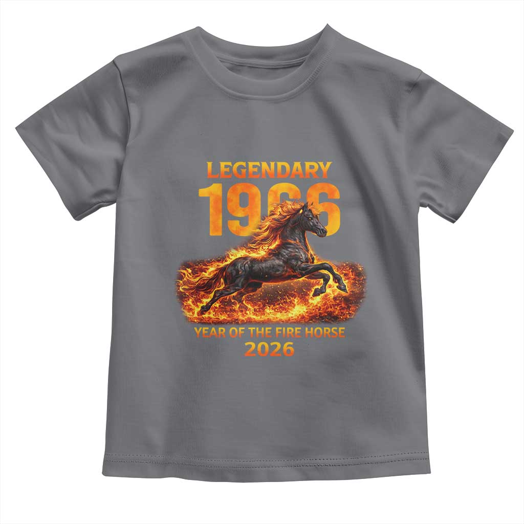 Legendary 1966 Year of the Fire Horse Toddler T Shirt Fiery 2026 Zodiac Birthday Gift TS02 Charcoal Print Your Wear