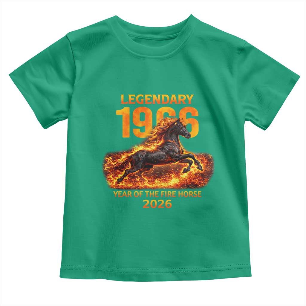 Legendary 1966 Year of the Fire Horse Toddler T Shirt Fiery 2026 Zodiac Birthday Gift TS02 Irish Green Print Your Wear