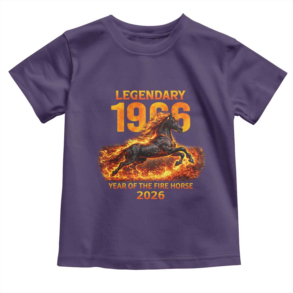 Legendary 1966 Year of the Fire Horse Toddler T Shirt Fiery 2026 Zodiac Birthday Gift TS02 Purple Print Your Wear