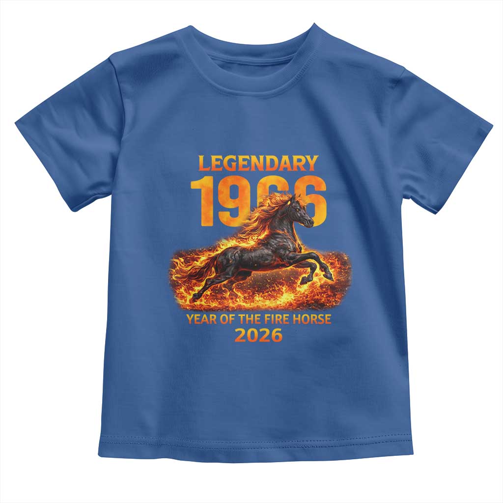 Legendary 1966 Year of the Fire Horse Toddler T Shirt Fiery 2026 Zodiac Birthday Gift TS02 Royal Blue Print Your Wear