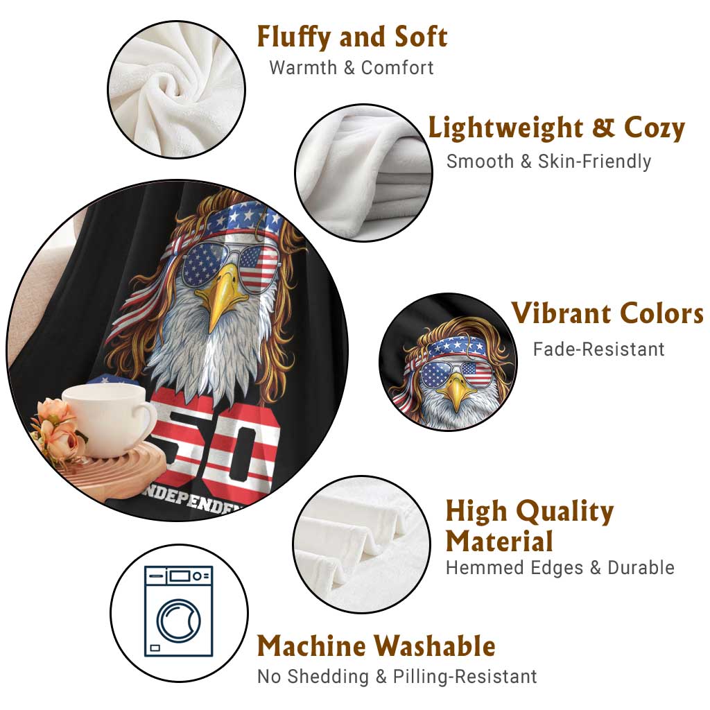 250 Years of Independece Patriotic Eagle Throw Blanket 1776 2026 USA Flag 4th of July Semiquincentennial TS02 Print Your Wear