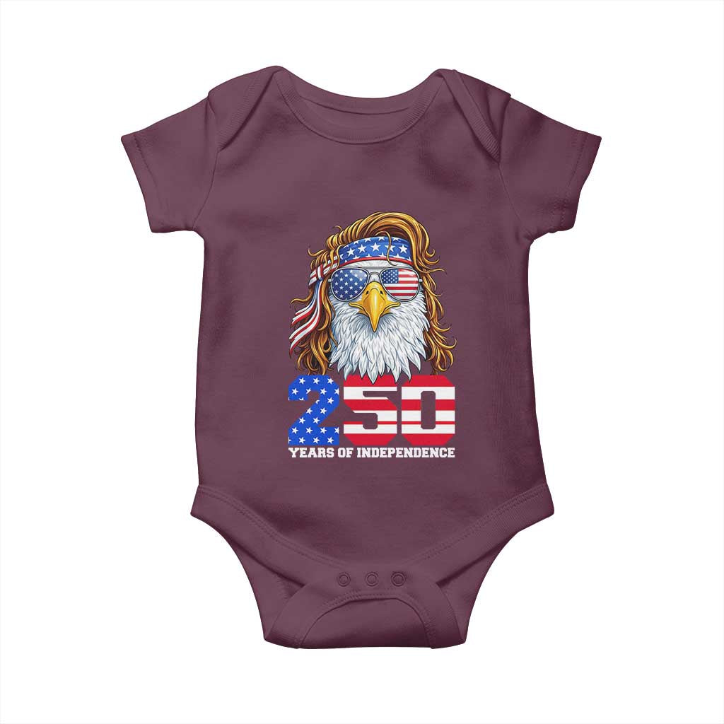 250 Years of Independece Patriotic Eagle Baby Onesie 1776 2026 USA Flag 4th of July Semiquincentennial TS02 Maroon Print Your Wear