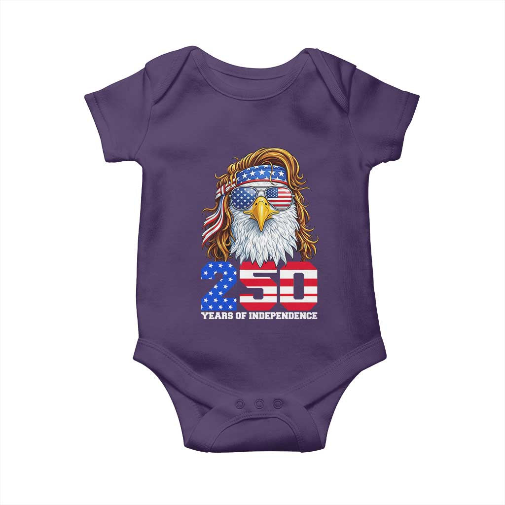 250 Years of Independece Patriotic Eagle Baby Onesie 1776 2026 USA Flag 4th of July Semiquincentennial TS02 Purple Print Your Wear
