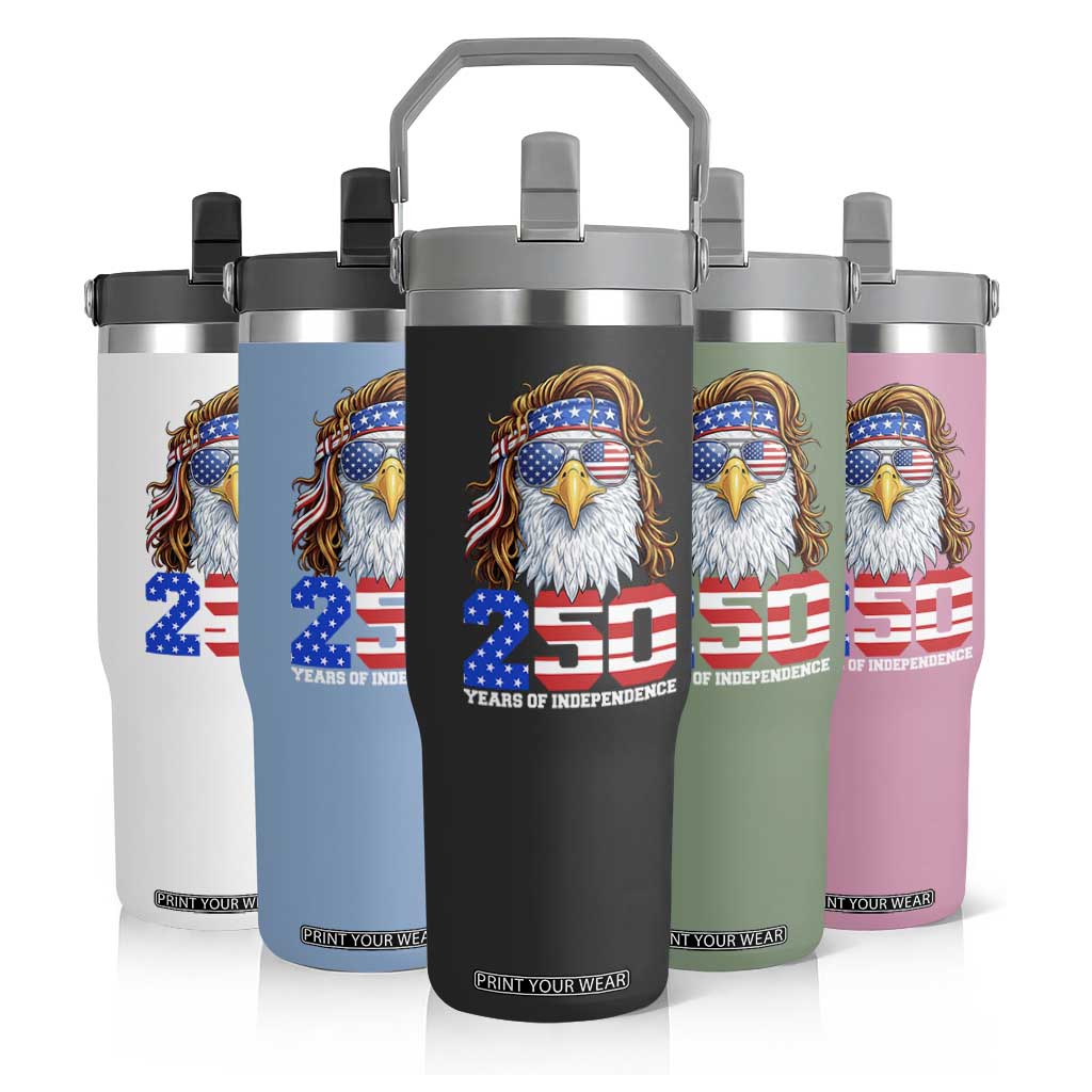 250 Years of Independece Patriotic Eagle Flip Straw Tumbler 1776 2026 USA Flag 4th of July Semiquincentennial TS02 Print Your Wear