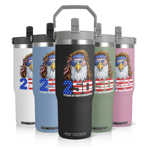 250 Years of Independece Patriotic Eagle Flip Straw Tumbler 1776 2026 USA Flag 4th of July Semiquincentennial TS02 Print Your Wear