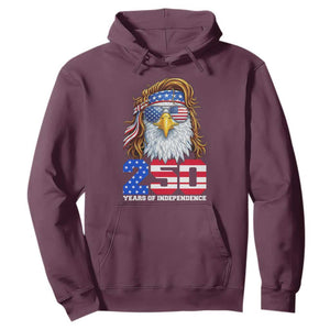 250 Years of Independece Patriotic Eagle Hoodie 1776 2026 USA Flag 4th of July Semiquincentennial TS02 Maroon Print Your Wear