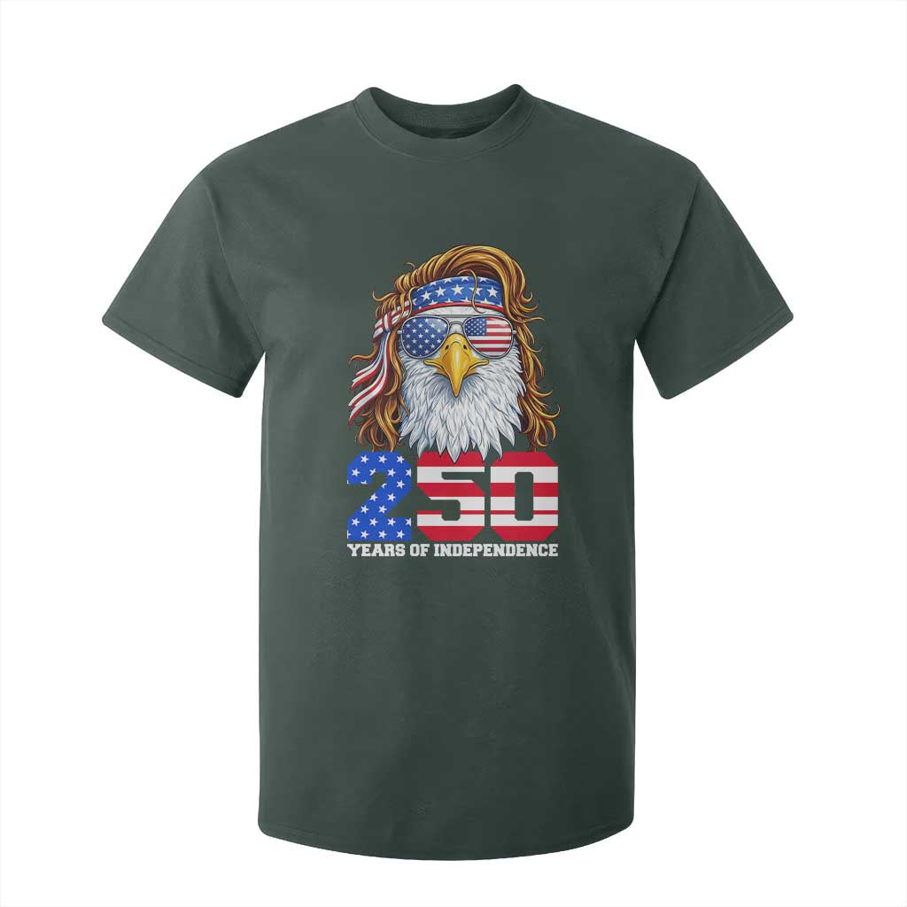 250 Years of Independece Patriotic Eagle T Shirt For Kid 1776 2026 USA Flag 4th of July Semiquincentennial TS02 Dark Forest Green Print Your Wear