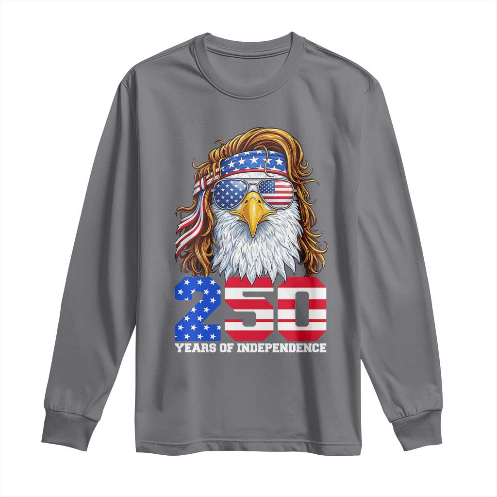 250 Years of Independece Patriotic Eagle Long Sleeve Shirt 1776 2026 USA Flag 4th of July Semiquincentennial TS02 Charcoal Print Your Wear