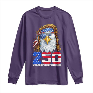 250 Years of Independece Patriotic Eagle Long Sleeve Shirt 1776 2026 USA Flag 4th of July Semiquincentennial TS02 Purple Print Your Wear