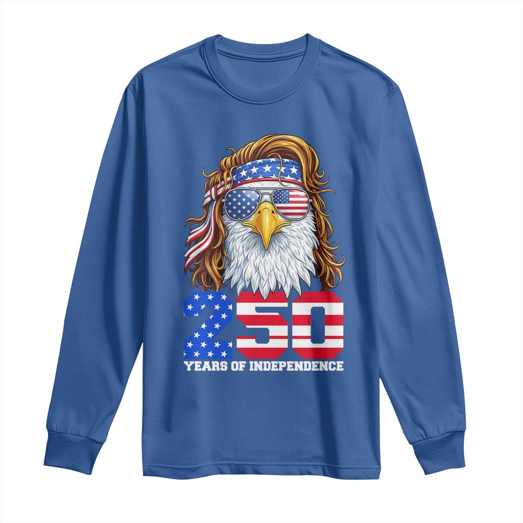 250 Years of Independece Patriotic Eagle Long Sleeve Shirt 1776 2026 USA Flag 4th of July Semiquincentennial TS02 Royal Blue Print Your Wear