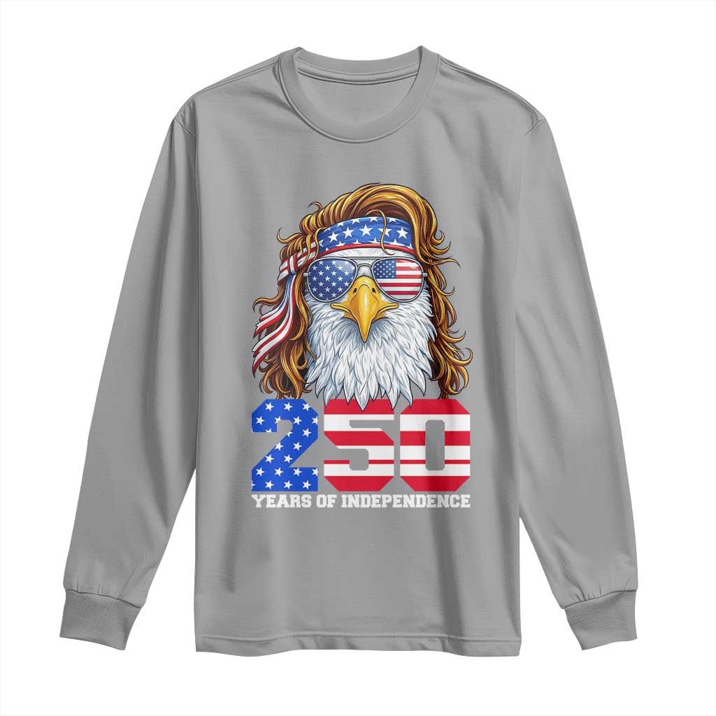 250 Years of Independece Patriotic Eagle Long Sleeve Shirt 1776 2026 USA Flag 4th of July Semiquincentennial TS02 Sport Gray Print Your Wear