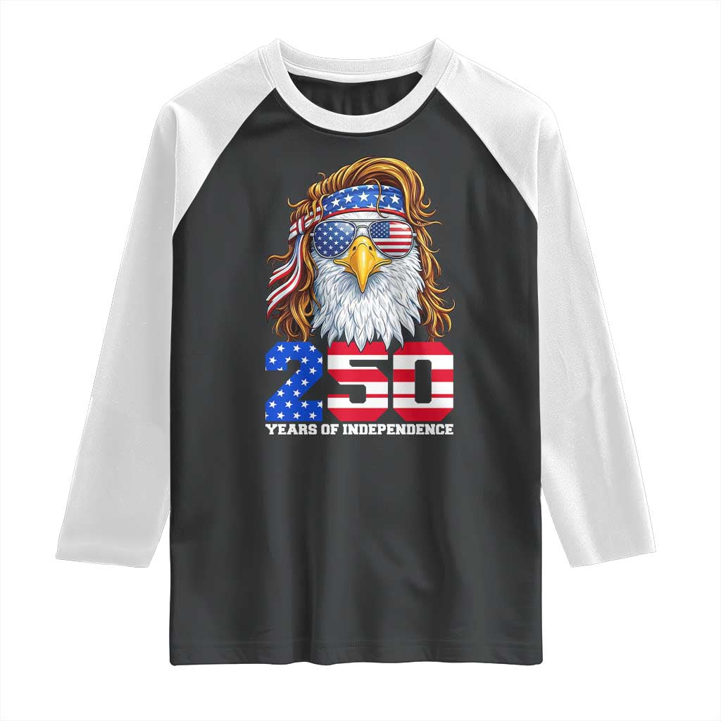 250 Years of Independece Patriotic Eagle Raglan Shirt 1776 2026 USA Flag 4th of July Semiquincentennial TS02 Black White Print Your Wear