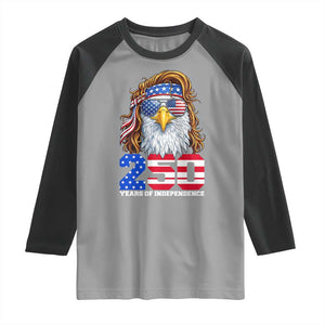 250 Years of Independece Patriotic Eagle Raglan Shirt 1776 2026 USA Flag 4th of July Semiquincentennial TS02 Sport Gray Black Print Your Wear