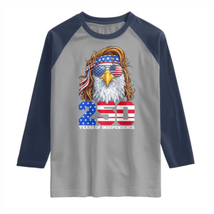 250 Years of Independece Patriotic Eagle Raglan Shirt 1776 2026 USA Flag 4th of July Semiquincentennial TS02 Sport Gray Navy Print Your Wear