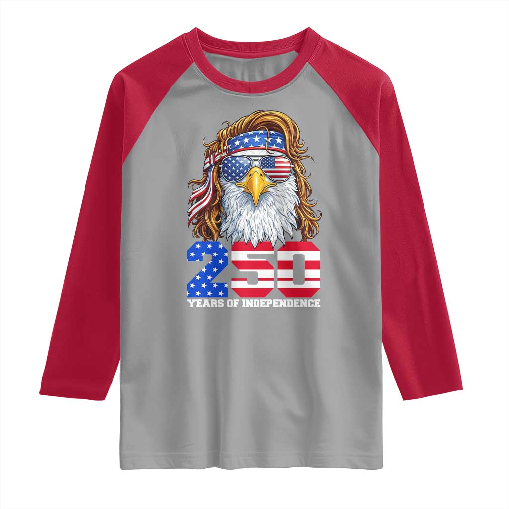 250 Years of Independece Patriotic Eagle Raglan Shirt 1776 2026 USA Flag 4th of July Semiquincentennial TS02 Sport Gray Red Print Your Wear