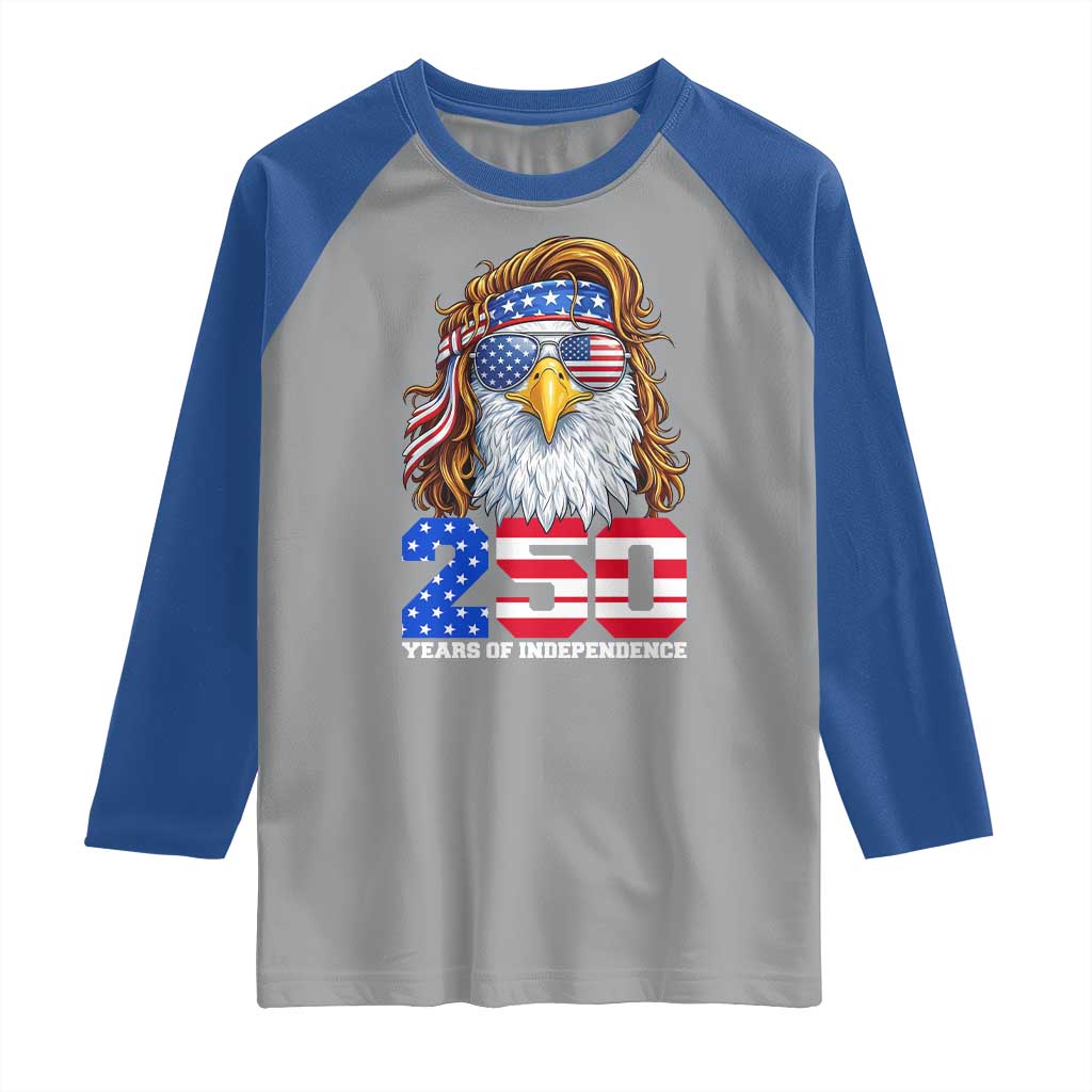 250 Years of Independece Patriotic Eagle Raglan Shirt 1776 2026 USA Flag 4th of July Semiquincentennial TS02 Sport Gray Royal Print Your Wear