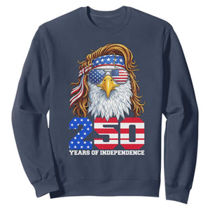 250 Years of Independece Patriotic Eagle Sweatshirt 1776 2026 USA Flag 4th of July Semiquincentennial TS02 Navy Print Your Wear