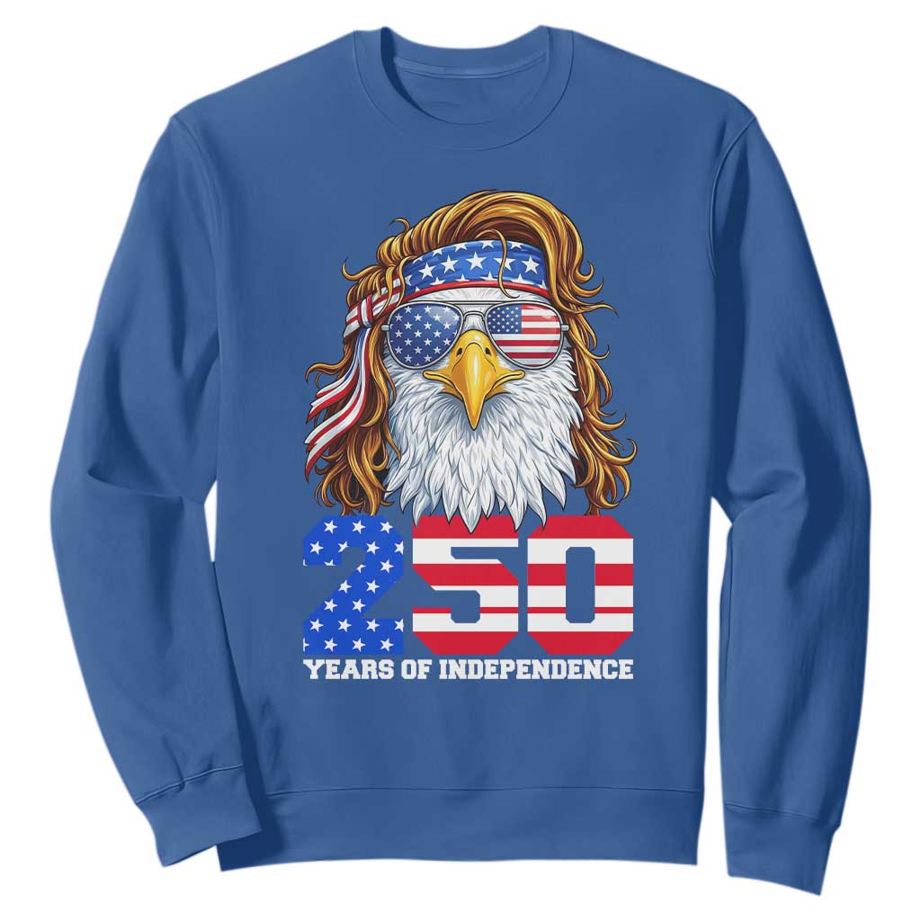 250 Years of Independece Patriotic Eagle Sweatshirt 1776 2026 USA Flag 4th of July Semiquincentennial TS02 Royal Blue Print Your Wear