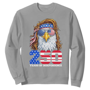 250 Years of Independece Patriotic Eagle Sweatshirt 1776 2026 USA Flag 4th of July Semiquincentennial TS02 Sport Gray Print Your Wear