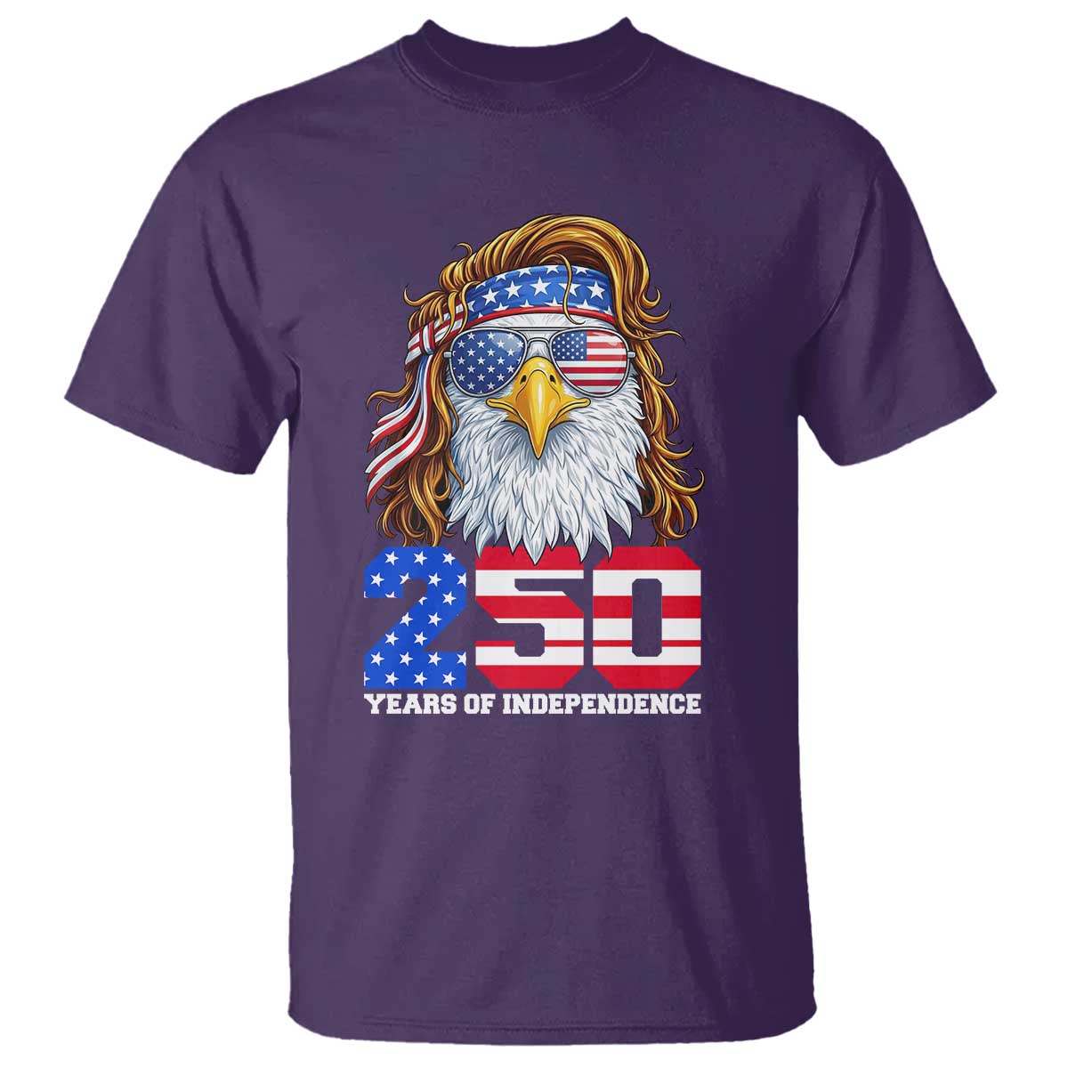 250 Years of Independece Patriotic Eagle T Shirt 1776 2026 USA Flag 4th of July Semiquincentennial TS02 Purple Print Your Wear